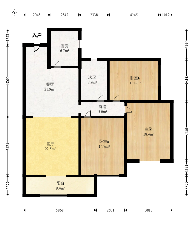 新城国际花都 3室2厅1卫 62.8万 新城国际花都 3室2厅1卫 62.8万户型图