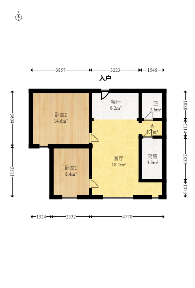 博林云栖  2室1厅1卫    66.0万室内图1