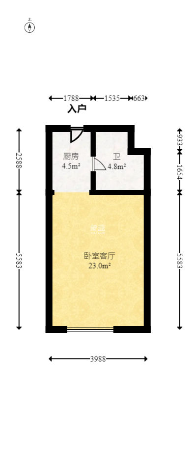 梅溪华府（新城金茂梦想华府）  1室1厅1卫   38.00万