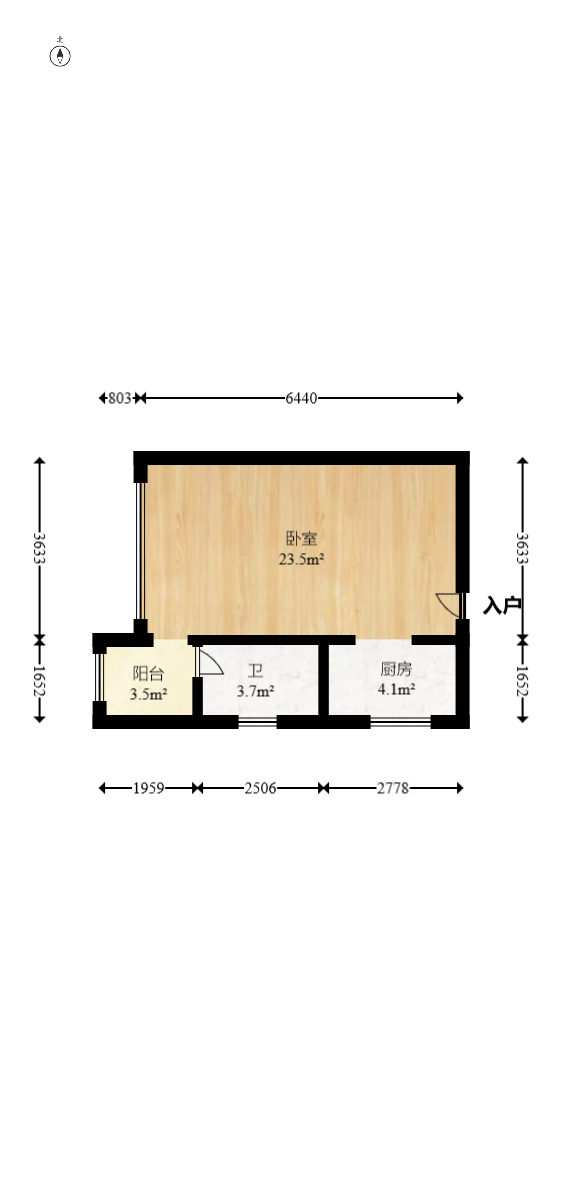 长盛岚庭  1室1厅1卫   41.60万室内图1