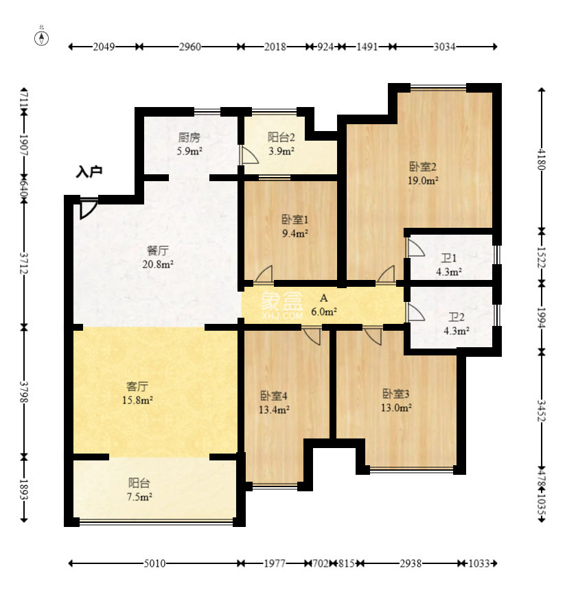 万博汇  4室2厅2卫   248.00万