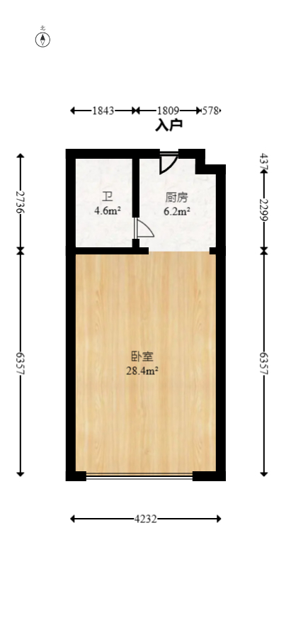 新世界广场  1室1厅1卫   40.00万室内图1