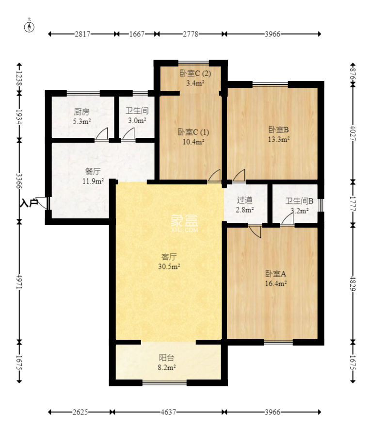 麓谷E家人  3室2廳1衛(wèi)    89.0萬