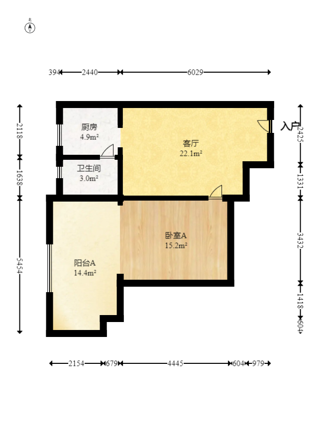 东一国际  2室1厅1卫    47.2万 东一国际  2室1厅1卫    47.2万户型图