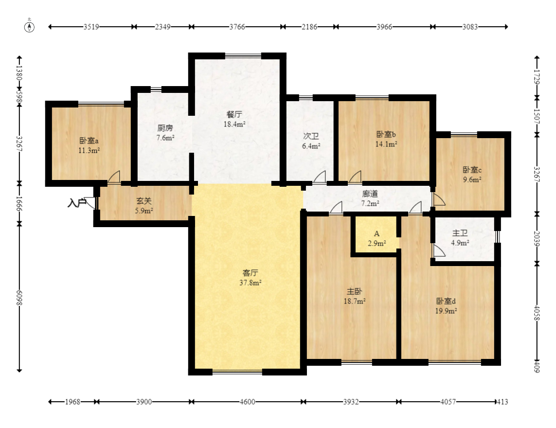 联诚雅郡 4室2厅2卫 103.0万 联诚雅郡 4室2厅2卫 103.0万户型图