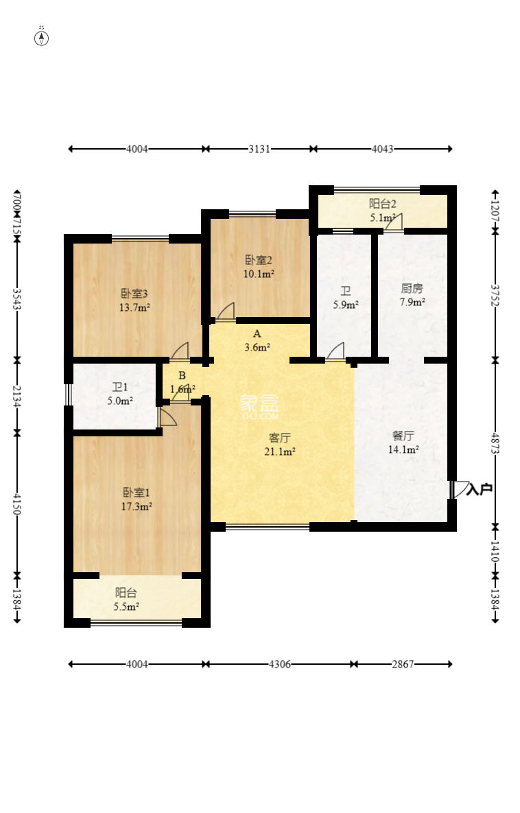 鑫远玲珑  3室2厅2卫   118.00万