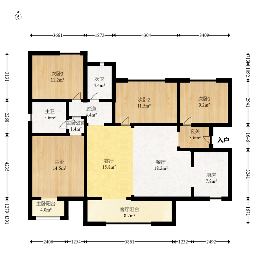 保利天禧D区  4室2厅2卫   285.00万室内图1