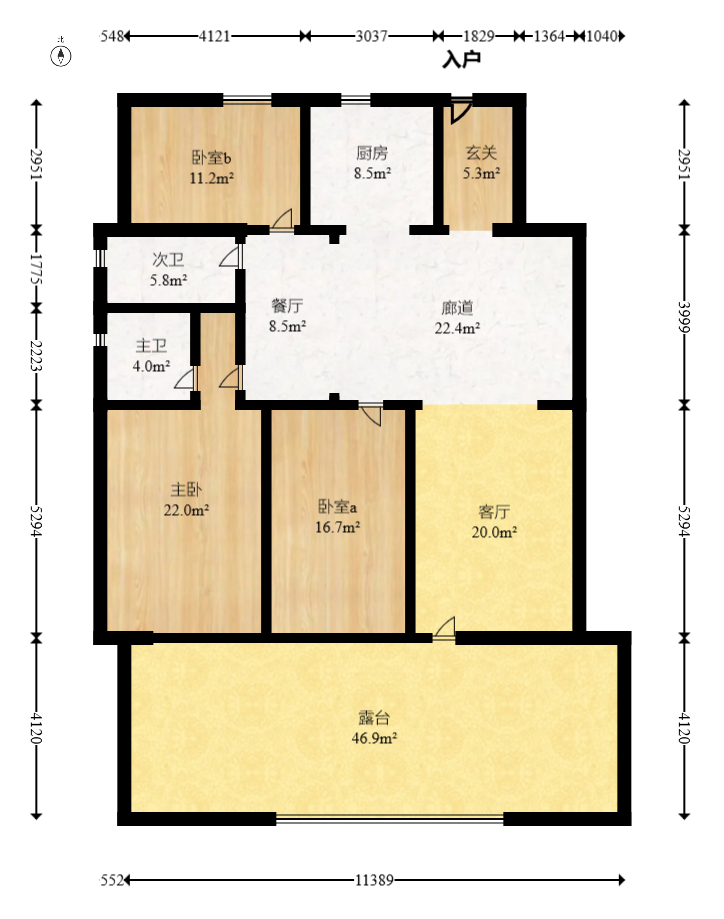 建发央著  3室2厅2卫   268.00万室内图1