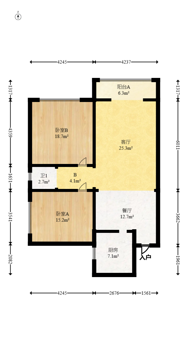 鑫兴佳园 2室2厅1卫 68.0万 鑫兴佳园 2室2厅1卫 68.0万户型图