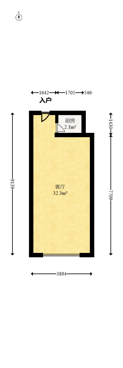 佳兴国际汇  1室1厅1卫   36.80万室内图1