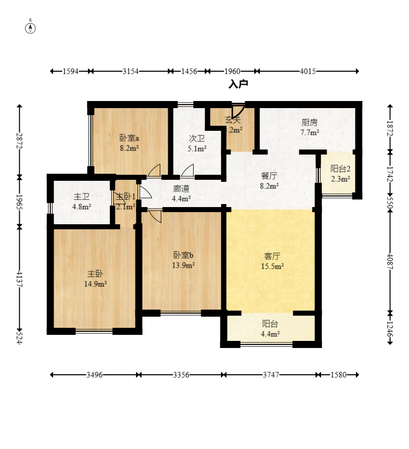 中国铁建梅溪青秀二期 3室2厅2卫 160.0万 中国铁建梅溪青秀二期 3室2厅2卫 160.0万户型图