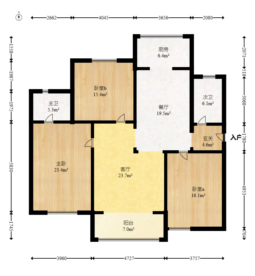 澳海澜庭 3室2厅2卫 85.0万 澳海澜庭 3室2厅2卫 85.0万户型图