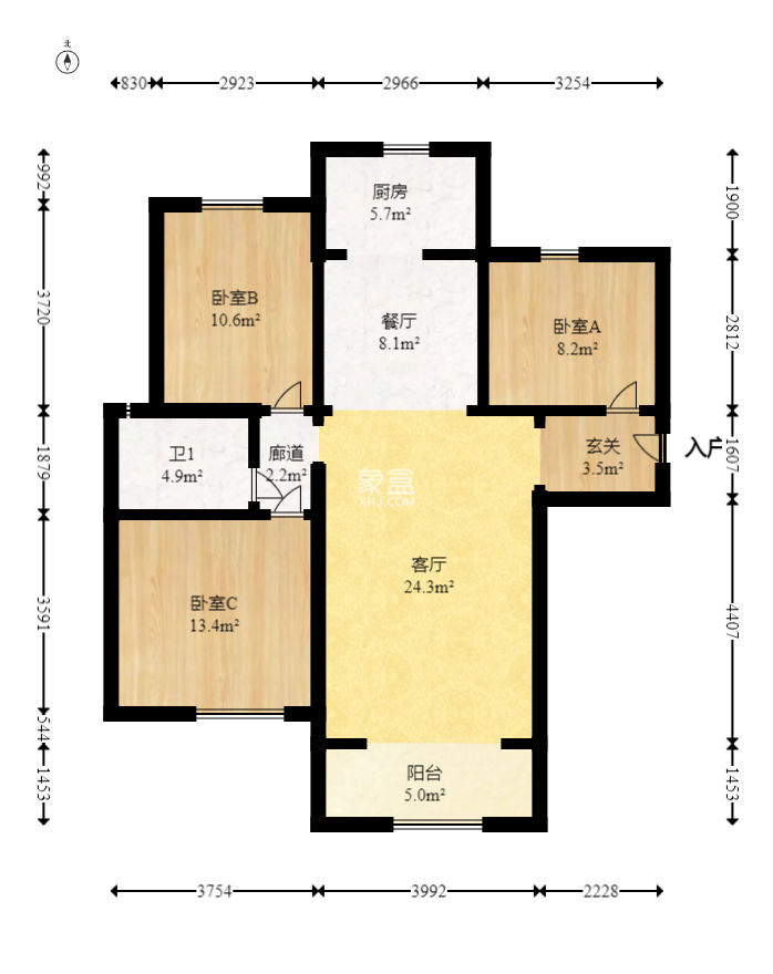 洋湖时代  3室2厅1卫   75.80万