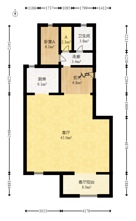 大唐印象三期御玺  4室2厅2卫   158.00万室内图1