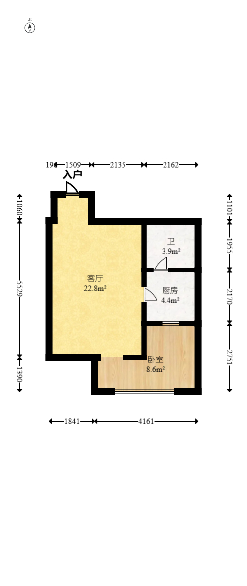 香颂国际  1室1厅1卫   32.00万室内图1