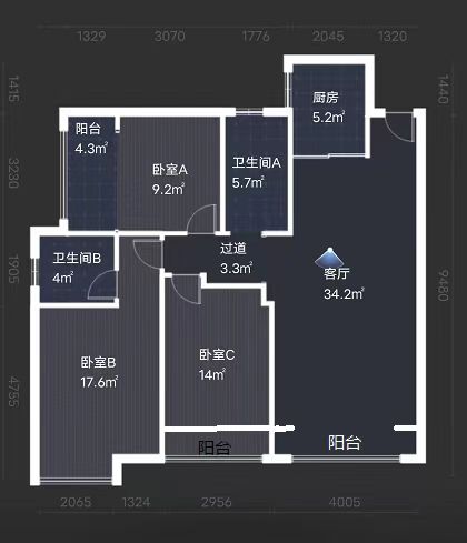 西郡佳园 3室2厅1卫 42.50万 西郡佳园 3室2厅1卫 42.50万室内图