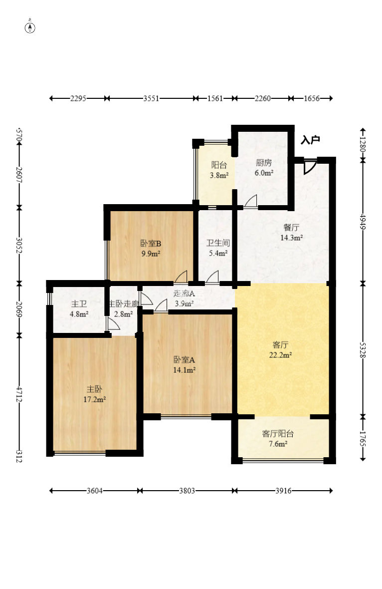 北辰中央公园E区  3室2厅2卫    110.0万