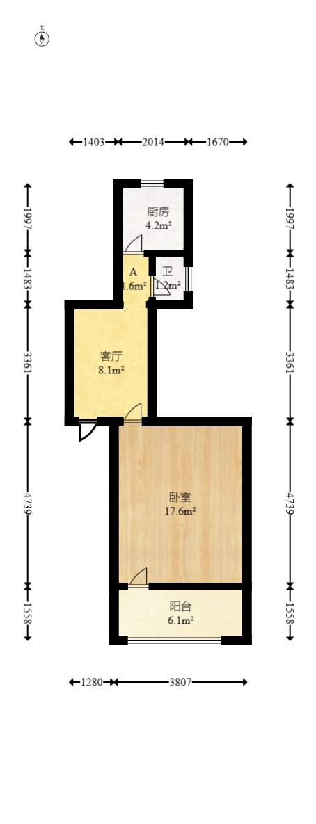 红花坡社区  1室1厅1卫   28.80万室内图1