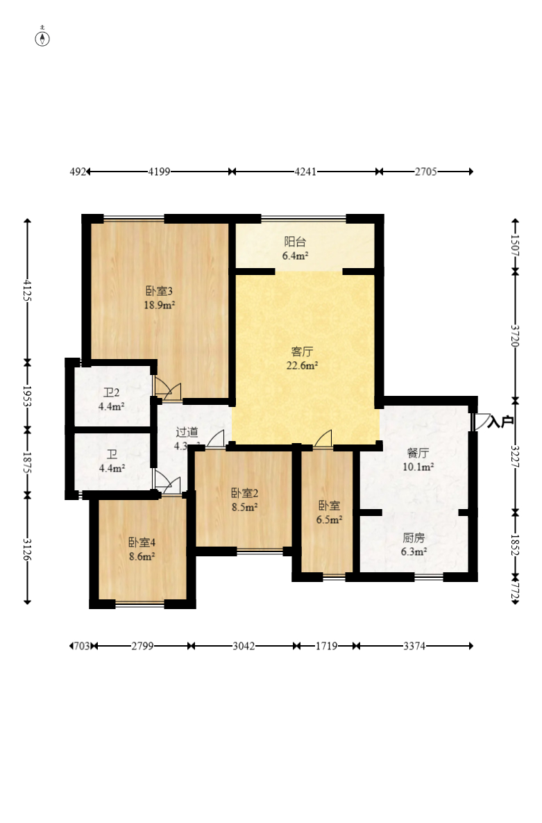 北京御园一二期(国泰嘉园) 3室2厅2卫 155.0万 北京御园一二期(国泰嘉园) 3室2厅2卫 155.0万户型图