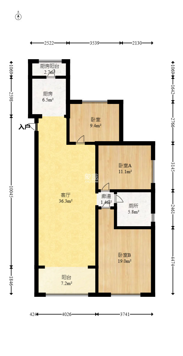 梦想滨江左岸  3室1厅2卫   95.00万