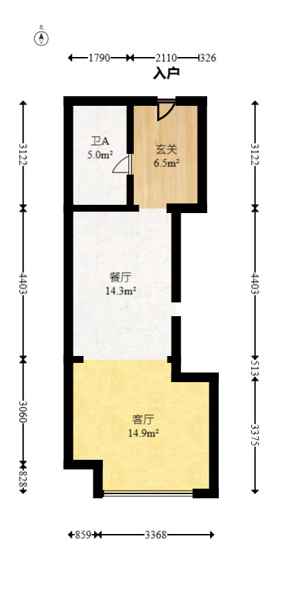 樾山公馆湖湘中心  2室1厅1卫   88.00万