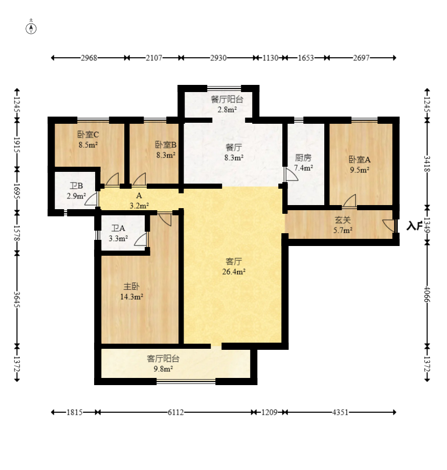 保利天禧C区  4室2厅2卫   238.00万室内图1