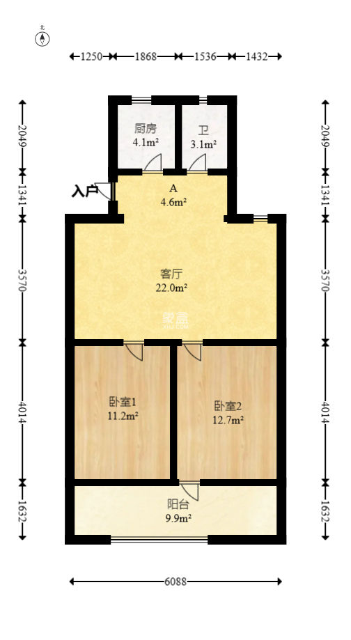 联运公司宿舍  2室1厅1卫   42.00万