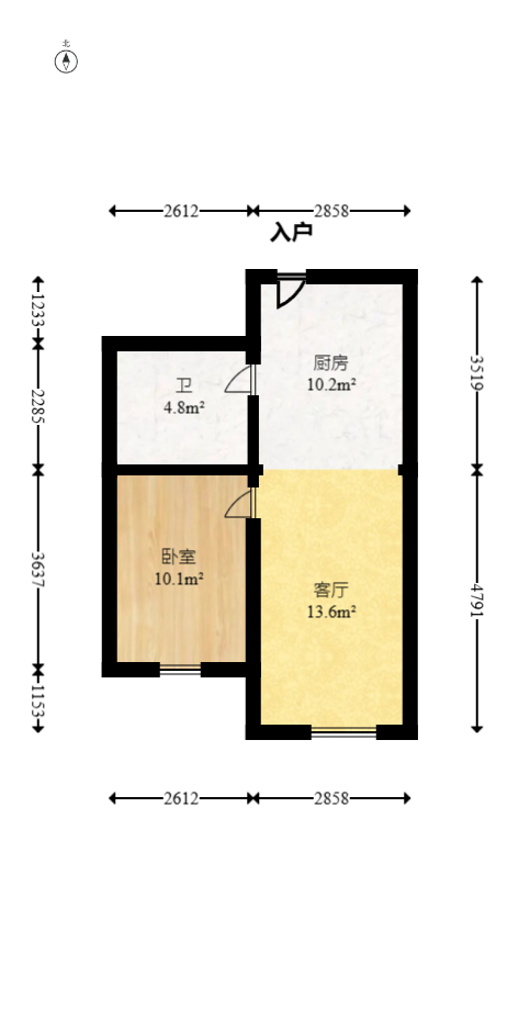 万科魅力之城  1室1厅1卫   60.00万室内图1
