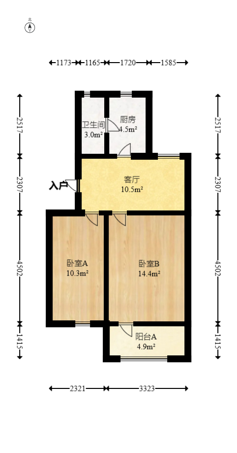 红旗社区  2室1厅1卫   38.00万室内图1