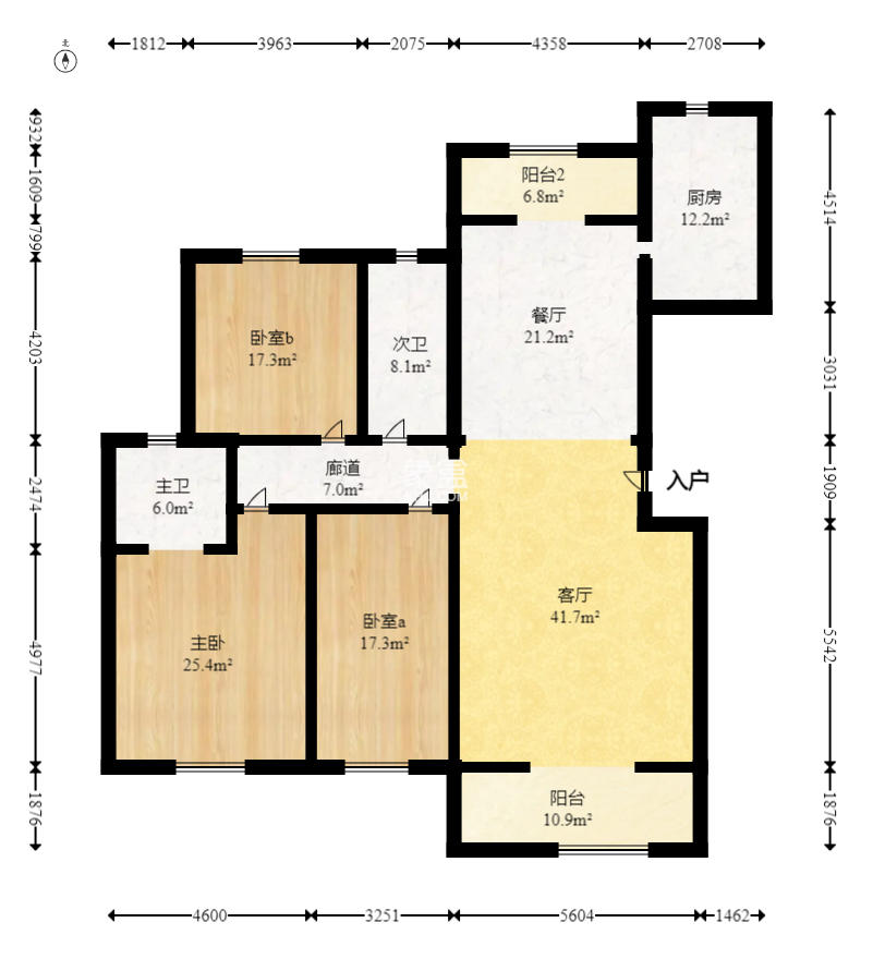 联诚花园 3室2厅2卫 65.0万 联诚花园 3室2厅2卫 65.0万户型图