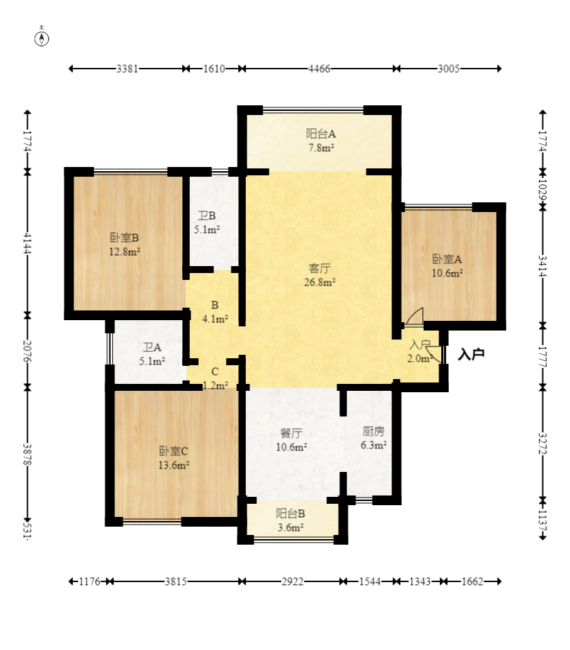 潇湘名城(新里程潇湘名城)  3室2厅2卫    125.0万 潇湘名城(新里程潇湘名城)  3室2厅2卫    125.0万户型图