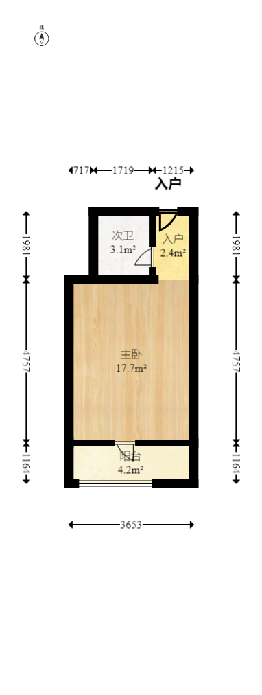 铨宝大厦  1室1厅1卫   26.30万室内图1