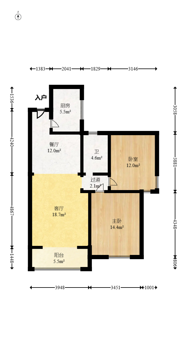 恒广国际景园一二区  2室2厅1卫    62.8万 恒广国际景园一二区  2室2厅1卫    62.8万户型图