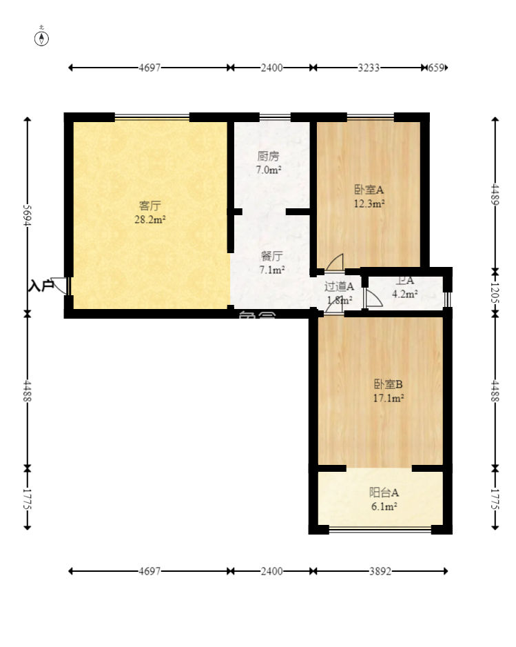 世纪桃花苑  2室1厅1卫    60.0万