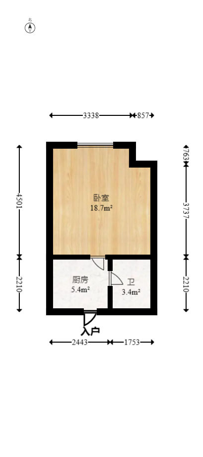极目楚天  1室1厅1卫   25.00万室内图1
