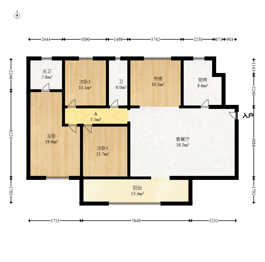 长沙万境潇湘  4室2厅2卫   188.00万室内图1