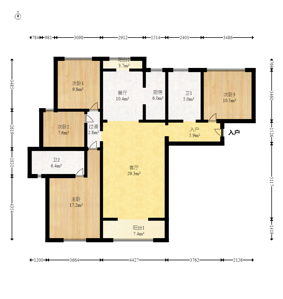 北辰三角洲E6区  1室0厅0卫    210.0万 北辰三角洲E6区  1室0厅0卫    210.0万户型图
