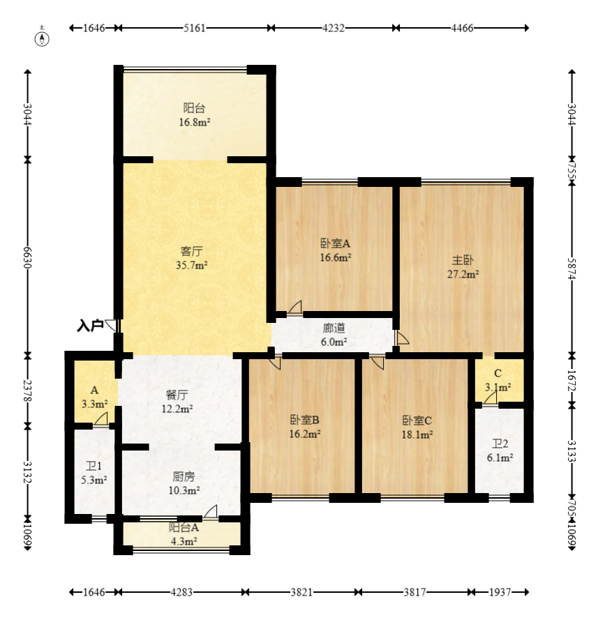 江山帝景雅典  4室2厅2卫    185.0万 江山帝景雅典  4室2厅2卫    185.0万户型图