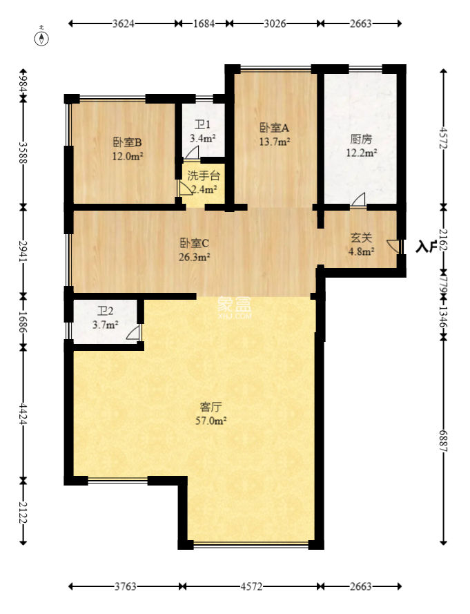建投象山国际  4室2厅2卫   149.00万