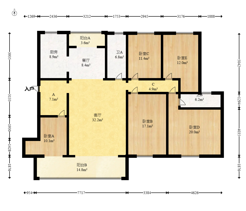 德泽苑 4室2厅2卫 94.0万 德泽苑 4室2厅2卫 94.0万户型图