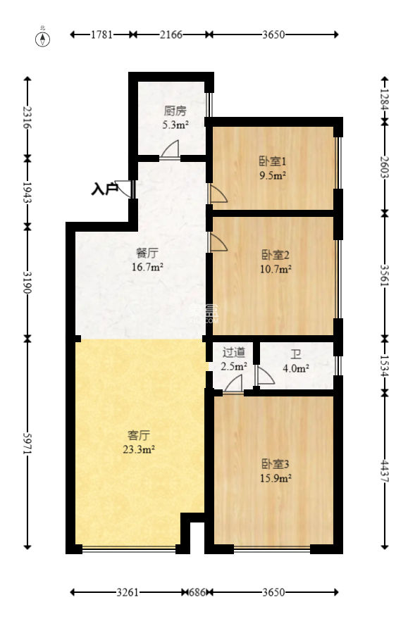 天下一家  3室2厅1卫   99.00万