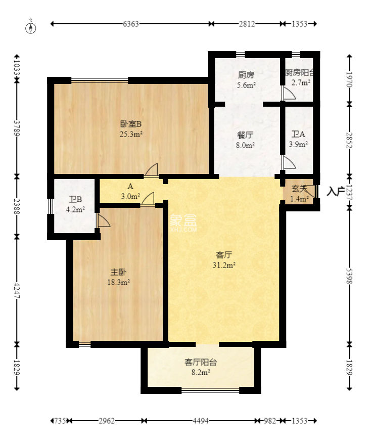 滨江金座  3室2厅2卫   145.00万