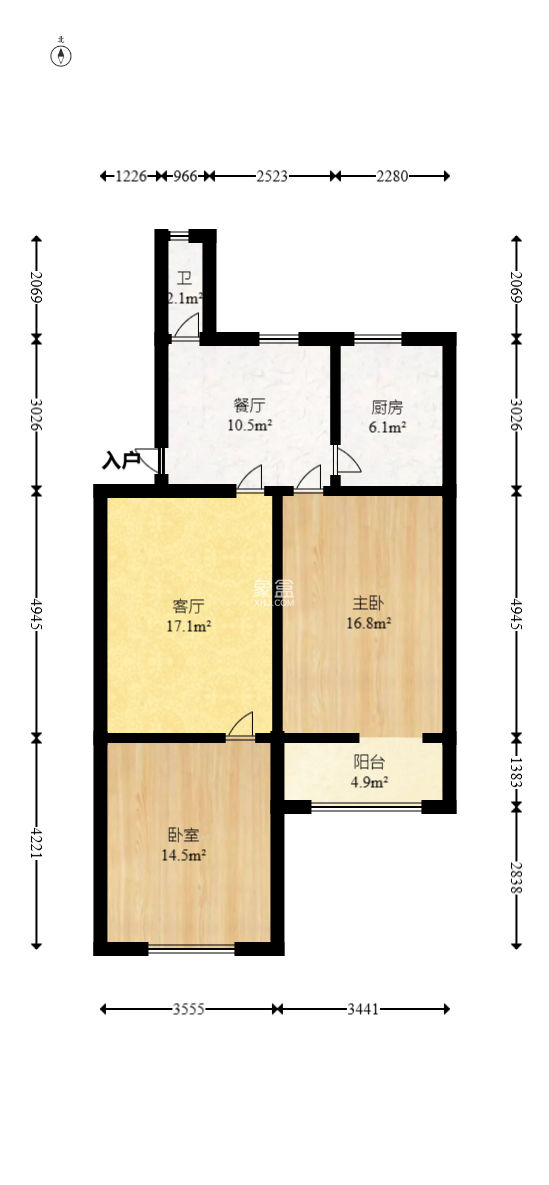 省政府机关二院  2室2厅1卫    79.8万