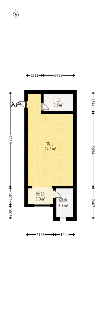 西子湖畔沃府  1室1厅1卫   39.80万室内图1