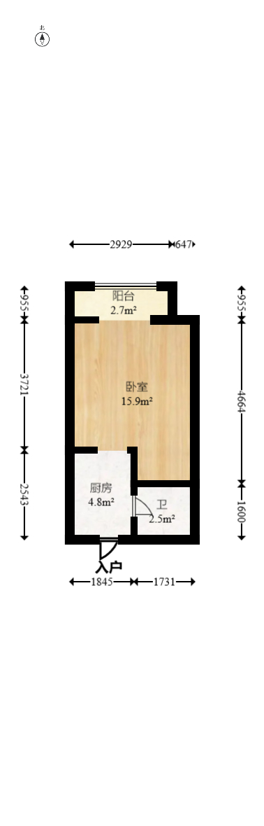 荣泰广场  1室1厅1卫   31.00万室内图1