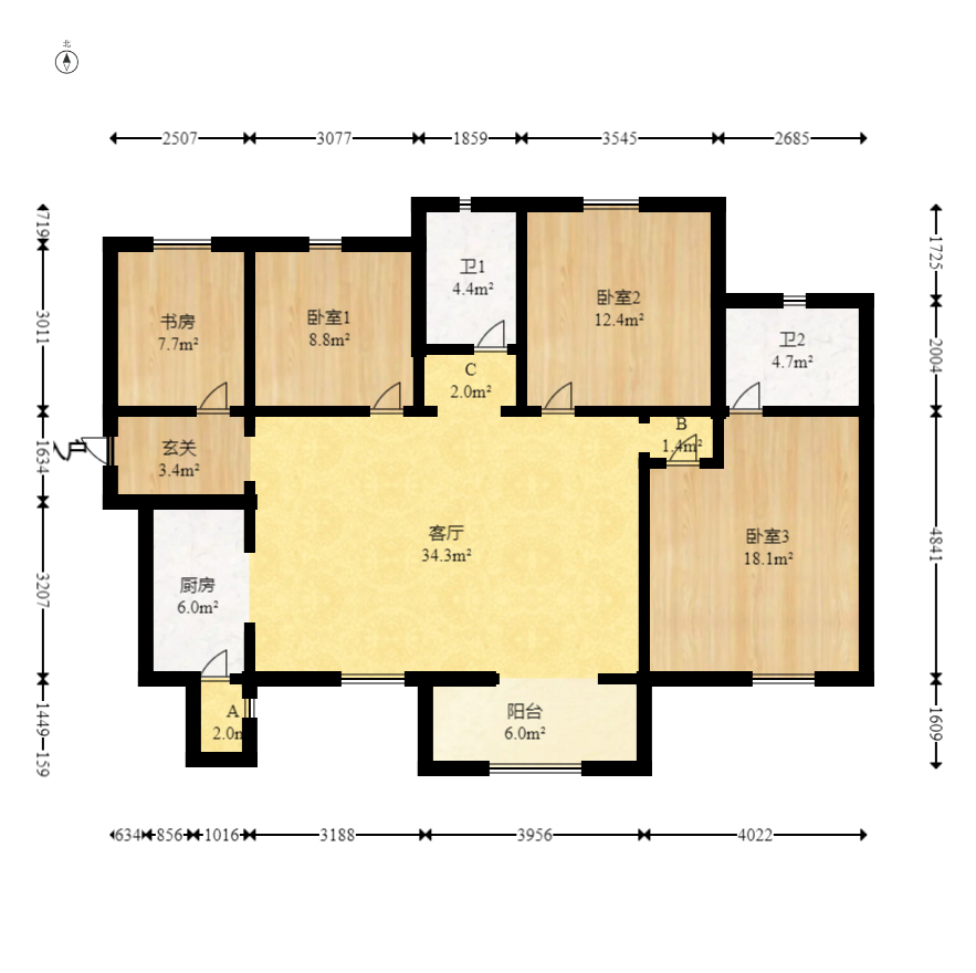 时代倾城三期  4室2厅2卫    122.0万 时代倾城三期  4室2厅2卫    122.0万户型图