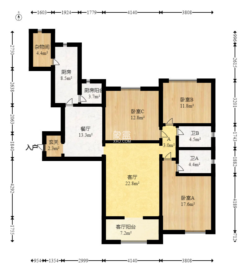 恒大御景湾  3室2厅2卫   213.80万