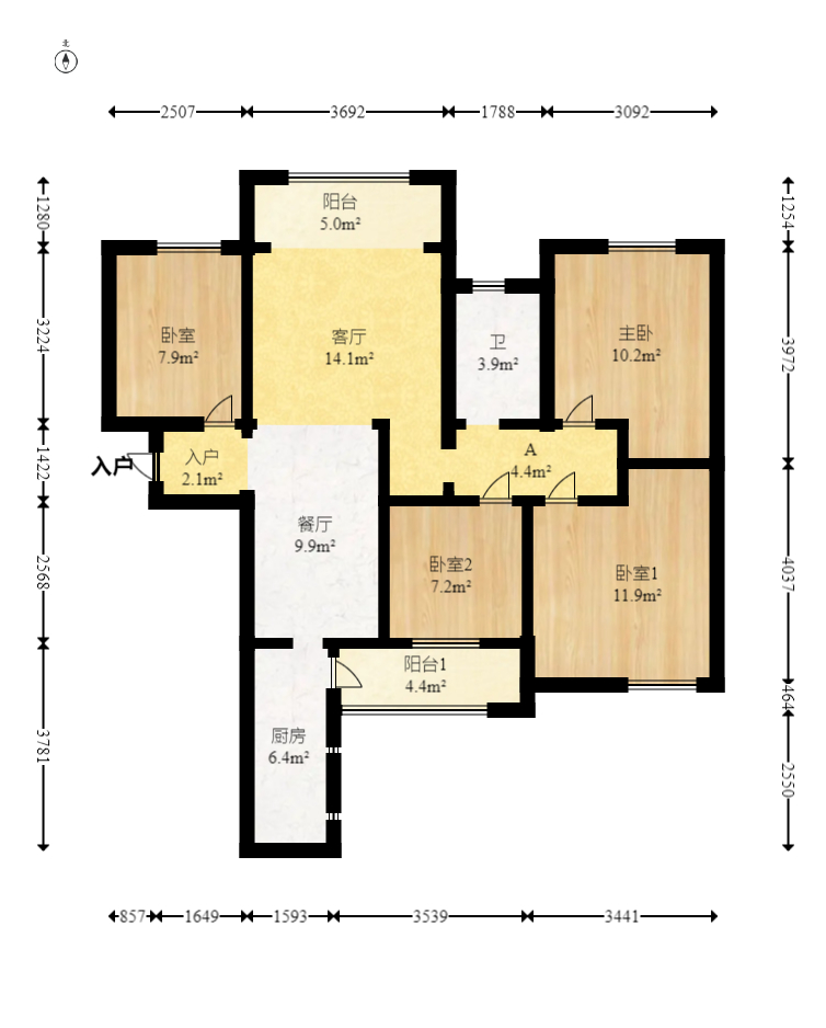 花样年华  4室2厅1卫    72.0万 花样年华  4室2厅1卫    72.0万户型图