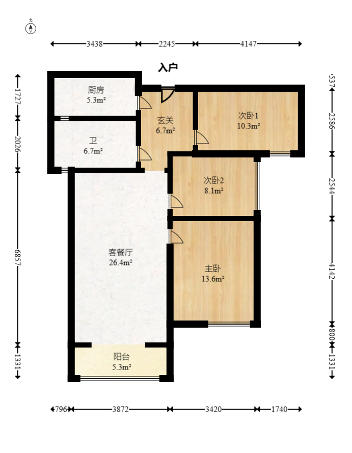 山语城三期 3室2厅1卫 63.0万 山语城三期 3室2厅1卫 63.0万户型图