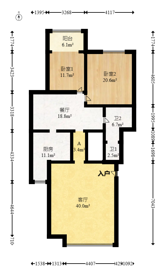 海华嘉园  5室2厅2卫   145.00万室内图1